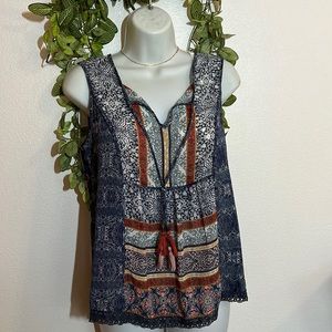 KNOX ROSE,  size small, boho tank blouse.